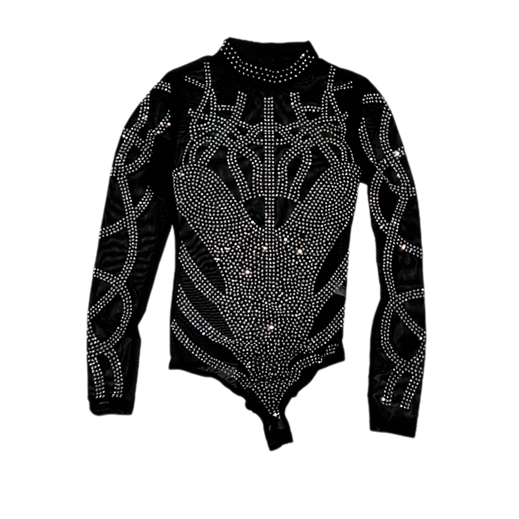 Womens Mesh Diamond Bodysuit Brand New